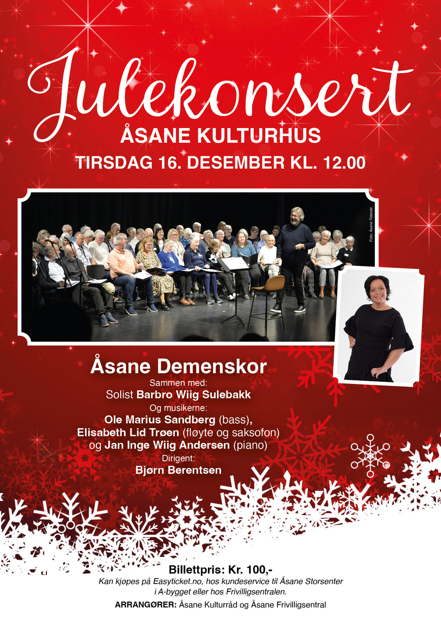 Julekonsert Åsane Demenskor, Tirsdag 16. desember kl. 12.00